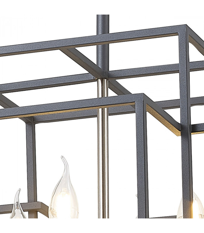 Delaware Ceiling Pendant 8 Light E14 Anthracite Satin Nickel-6