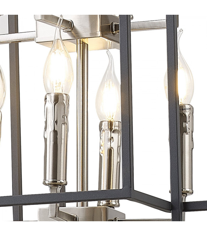 Delaware Ceiling Pendant 8 Light E14 Anthracite Satin Nickel-8