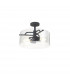 Clarence Semi Flush Ceiling Lamp 2 Light E27 Anthracite Clear Glass-1