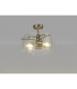 Clarence Semi Flush Ceiling Lamp 2 Light E27 Antique Brass Clear Glass-3