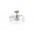 Clarence Semi Flush Ceiling Lamp 2 Light E27 Antique Brass Clear Glass-4