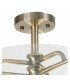 Clarence Semi Flush Ceiling Lamp 2 Light E27 Antique Brass Clear Glass-7