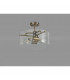 Clarence Semi Flush Ceiling Lamp 2 Light E27 Antique Brass Clear Glass-8