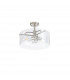 Clarence Semi Flush Ceiling Lamp 2 Light E27 Polished Nickel Clear Glass-4