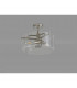 Clarence Semi Flush Ceiling Lamp 2 Light E27 Polished Nickel Clear Glass-8