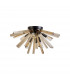 Hornby 6 Light E14 Semi Flush Matt Black Champagne Gold Glass-4