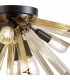 Hornby 6 Light E14 Semi Flush Matt Black Champagne Gold Glass-6