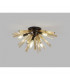 Hornby 6 Light E14 Semi Flush Matt Black Champagne Gold Glass-8