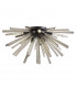 Hornby 8 Light E27 Semi Flush Matt Black Smoke Glass-1