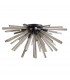 Hornby 8 Light E27 Semi Flush Matt Black Smoke Glass-4