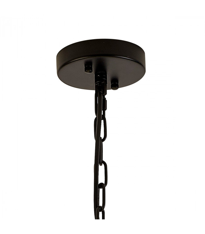Hornby 10 Light E14 Round Ceiling Pendant Matt Black Clear Glass-5