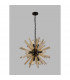 Hornby 10 Light E14 Round Ceiling Pendant Matt Black Champagne Gold Glass-8