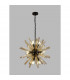 Hornby 10 Light E14 Round Ceiling Pendant Matt Black Champagne Gold Glass-9