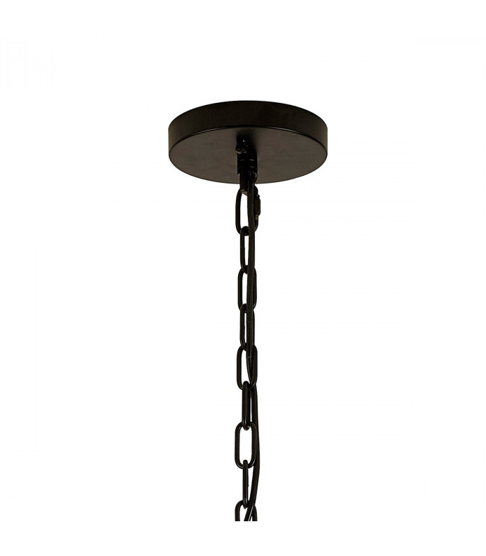 Hornby 16 Light E27 Round Ceiling Pendant Matt Black Clear Glass-5