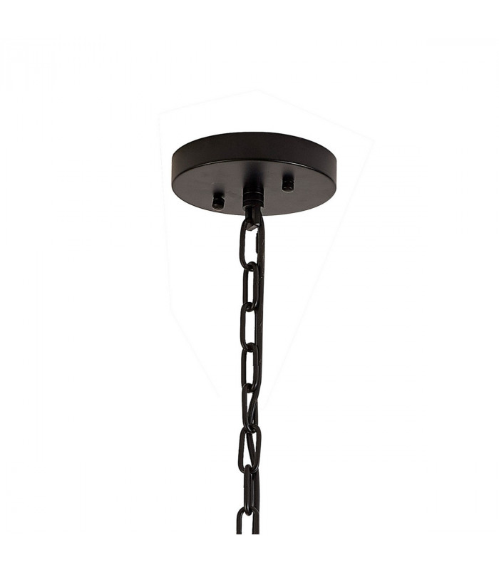 Hornby 16 Light E27 Round Ceiling Pendant Matt Black Smoke Glass-5