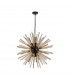 Hornby 16 Light E27 Round Ceiling Pendant Matt Black Champagne Gold Glass-4