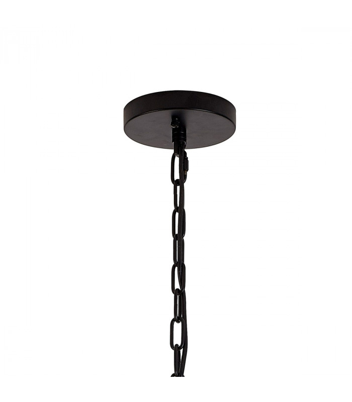 Hornby 16 Light E27 Round Ceiling Pendant Matt Black Champagne Gold Glass-5