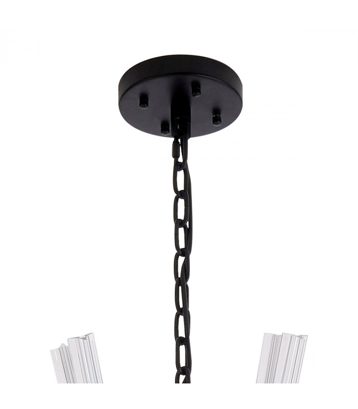 Hornby 32 Light E27 Round Ceiling Pendant Matt Black Clear Glass-5