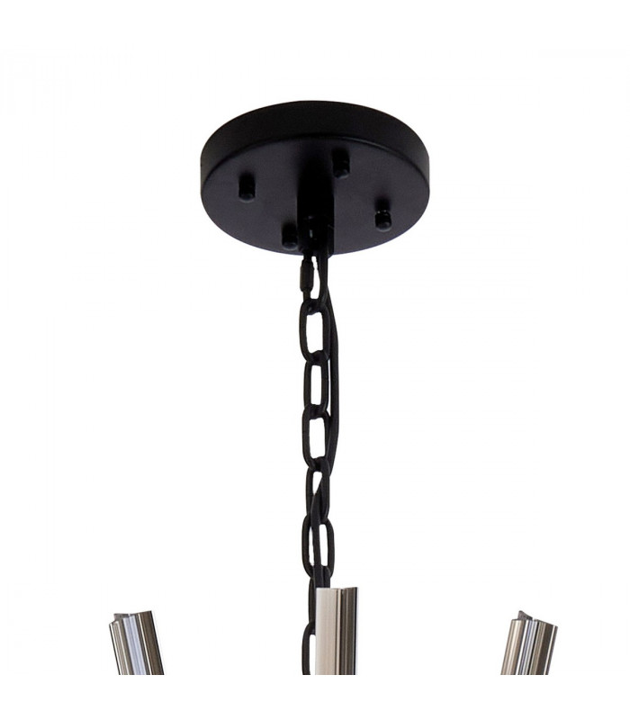 Hornby 32 Light E27 Round Ceiling Pendant Matt Black Smoke Glass-5