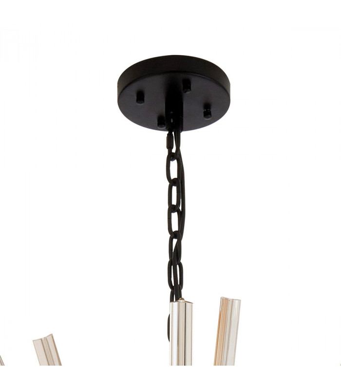 Hornby 32 Light E27 Round Ceiling Pendant Matt Black Champagne Glass-5