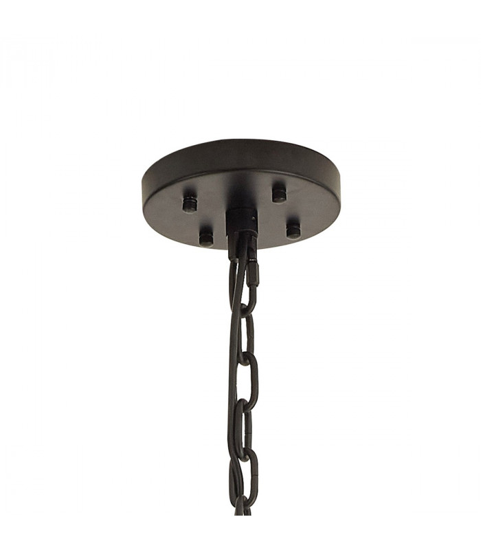 Hornby 32 Light E27 Oval Ceiling Pendant Matt Black Clear Glass-5