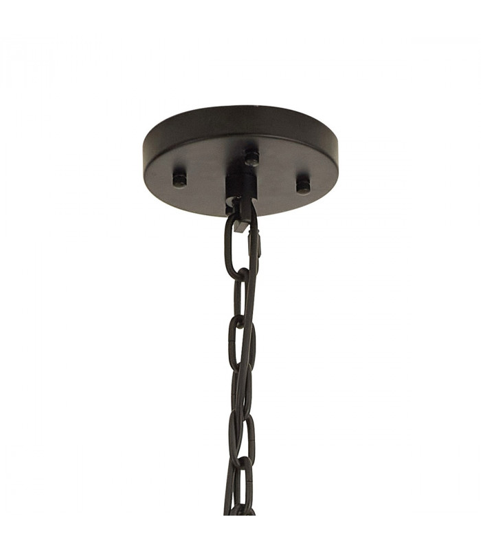 Hornby 32 Light E27 Oval Ceiling Pendant Matt Black Smoke Glass-5