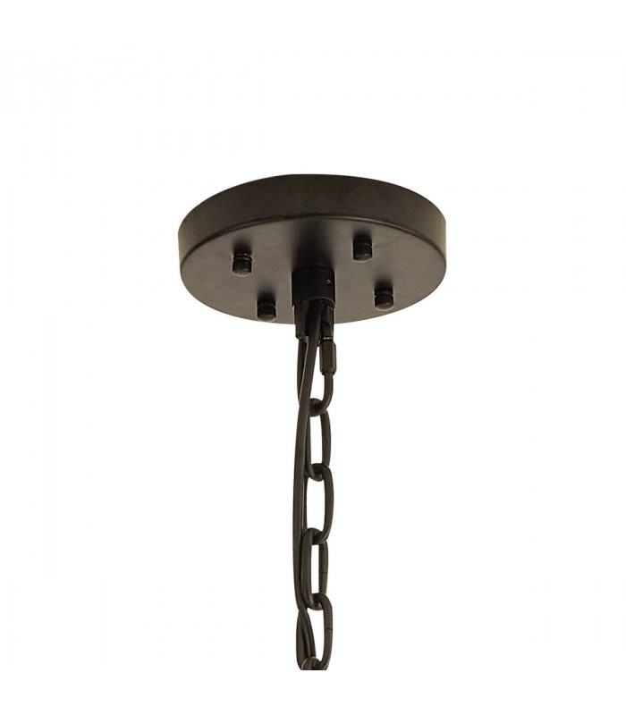 Hornby 32 Light E27 Oval Ceiling Pendant Matt Black Champagne Glass-5