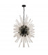 Hornby 32 Light E27 Vertical Oval Ceiling Pendant Matt Black Clear Glass-4