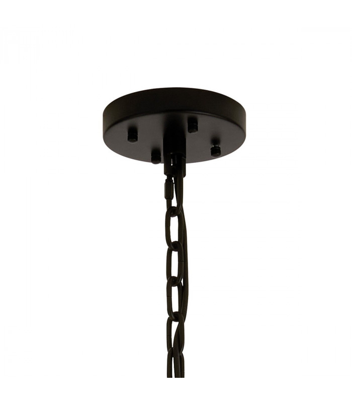 Hornby 32 Light E27 Vertical Oval Ceiling Pendant Matt Black Clear Glass-5
