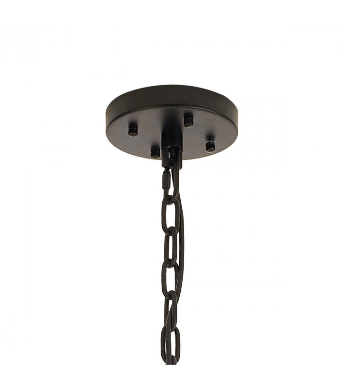Hornby 32 Light E27 Vertical Oval Ceiling Pendant Matt Black Smoke Glass-5