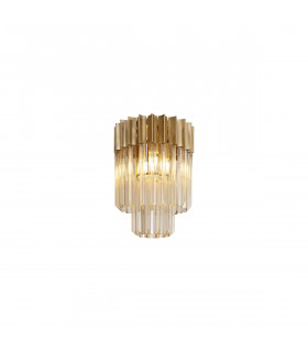 Poland Ceiling Lamp Round 3 Light E14 Brass Cognac Sculpted Glass-1