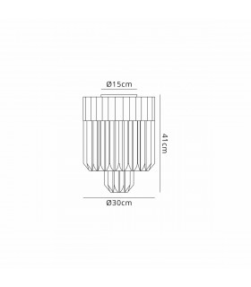 Poland Ceiling Lamp Round 3 Light E14 Brass Cognac Sculpted Glass-2