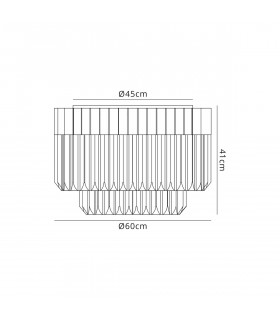 Poland Ceiling Lamp Round 7 Light E14 Matt Black Clear Sculpted Glass Item Weight: 15.3kg-2