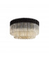 Poland Ceiling Lamp Round 12 Light E14 Matt Black Cognac Sculpted Glass Item Weight: 28.4kg-4