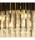 Poland Ceiling Lamp Round 12 Light E14 Matt Black Cognac Sculpted Glass Item Weight: 28.4kg-7