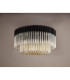 Poland Ceiling Lamp Round 12 Light E14 Matt Black Cognac Sculpted Glass Item Weight: 28.4kg-8