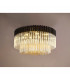 Poland Ceiling Lamp Round 12 Light E14 Matt Black Cognac Sculpted Glass Item Weight: 28.4kg-9