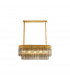 Poland Ceiling Pendant Rectangle 5 Light E14 Brass Smoke Sculpted Glass Item Weight: 21.2kg-1