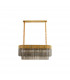 Poland Ceiling Pendant Rectangle 5 Light E14 Brass Smoke Sculpted Glass Item Weight: 21.2kg-4