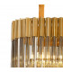 Poland Ceiling Pendant Rectangle 5 Light E14 Brass Smoke Sculpted Glass Item Weight: 21.2kg-6