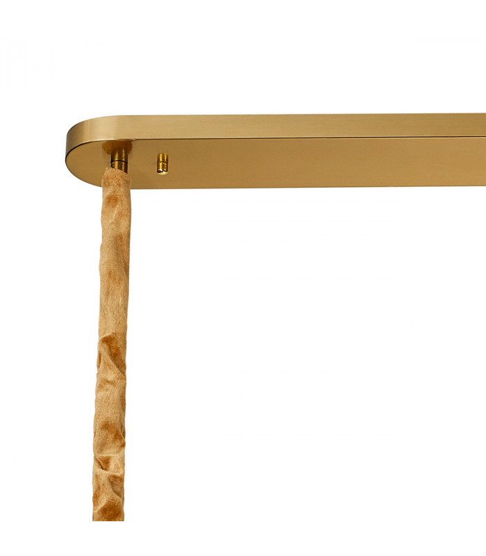 Poland Ceiling Pendant Rectangle 5 Light E14 Brass Cognac Sculpted Glass-5