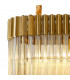 Poland Ceiling Pendant Rectangle 5 Light E14 Brass Cognac Sculpted Glass-6