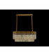 Poland Ceiling Pendant Rectangle 5 Light E14 Brass Cognac Sculpted Glass-9