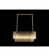 Poland Ceiling Pendant Rectangle 5 Light E14 Polished Nickel Cognac Sculpted Glass-3