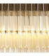 Poland Ceiling Pendant Rectangle 5 Light E14 Polished Nickel Cognac Sculpted Glass-6