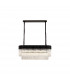 Poland Ceiling Pendant Rectangle 5 Light E14 Matt Black Clear Sculpted Glass Item Weight: 21.2kg-1