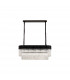 Poland Ceiling Pendant Rectangle 5 Light E14 Matt Black Clear Sculpted Glass Item Weight: 21.2kg-4