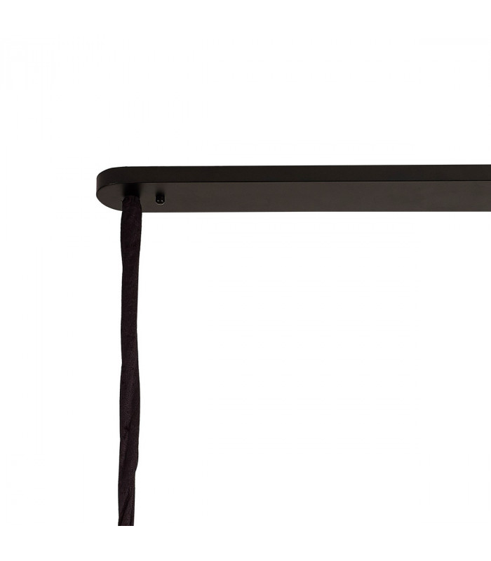 Poland Ceiling Pendant Rectangle 5 Light E14 Matt Black Clear Sculpted Glass Item Weight: 21.2kg-5