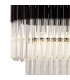 Poland Ceiling Pendant Rectangle 5 Light E14 Matt Black Clear Sculpted Glass Item Weight: 21.2kg-6