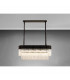 Poland Ceiling Pendant Rectangle 5 Light E14 Matt Black Clear Sculpted Glass Item Weight: 21.2kg-9